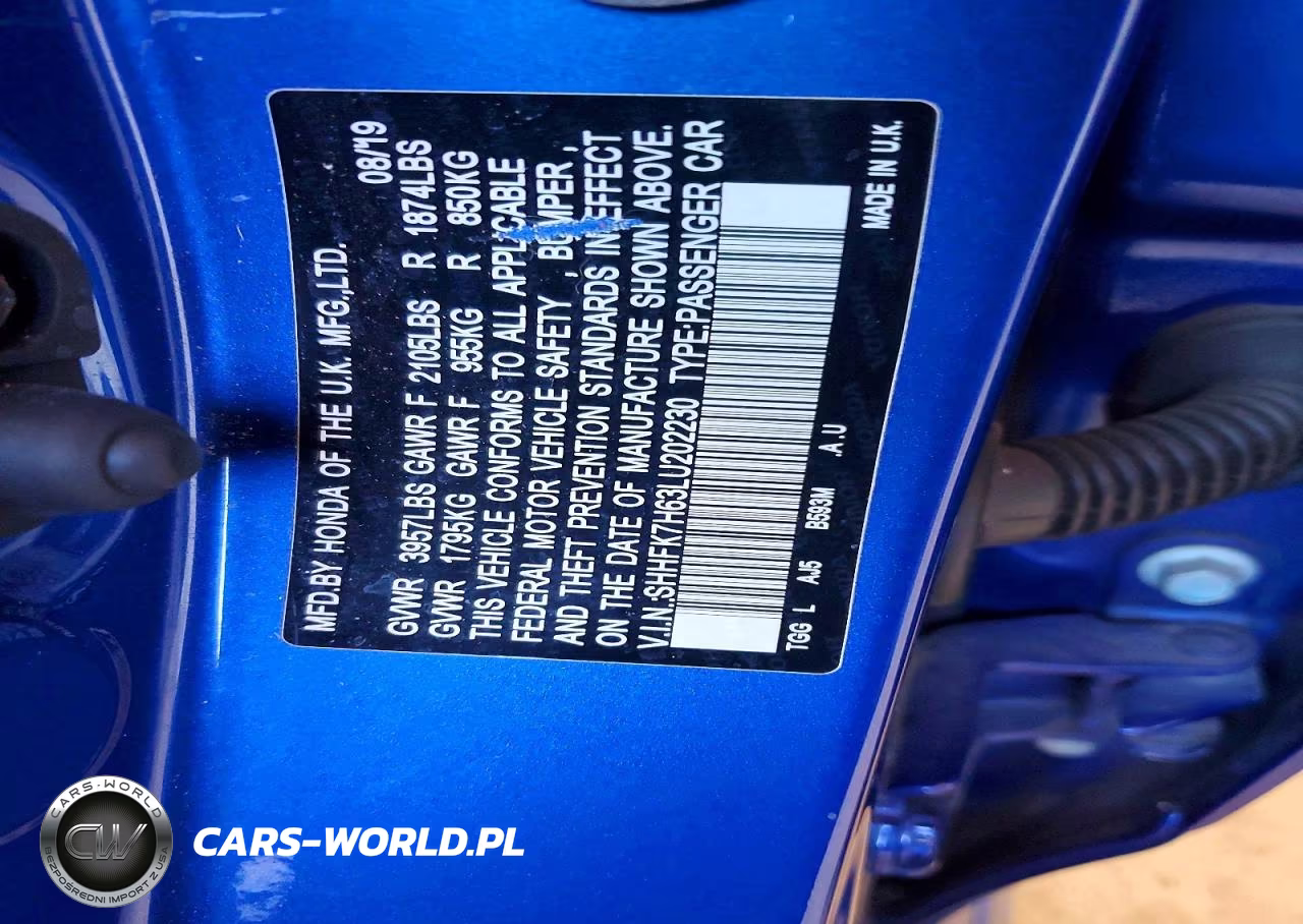 2020 Honda Civic Ex VIN:SHHFK7H63LU202230 - 12