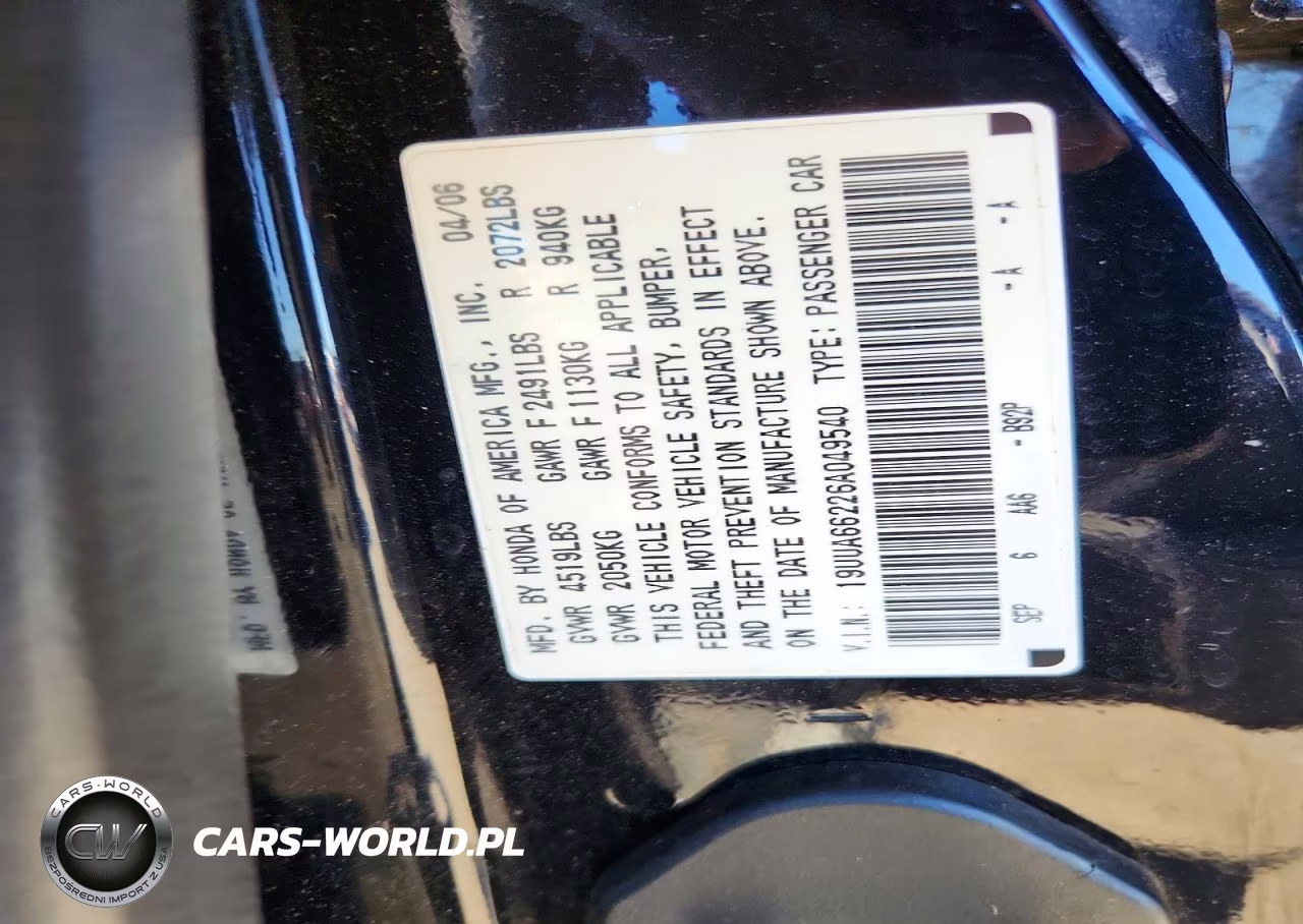 2006 Acura 3.2Tl VIN:19UUA66226A049540 - 13