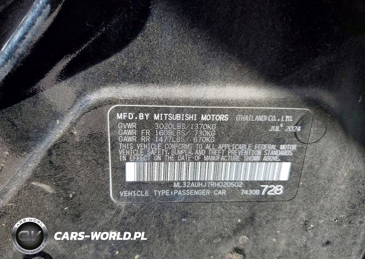 2024 Mitsubishi Mirage Es VIN:ML32AUHJ7RH020502 - 13