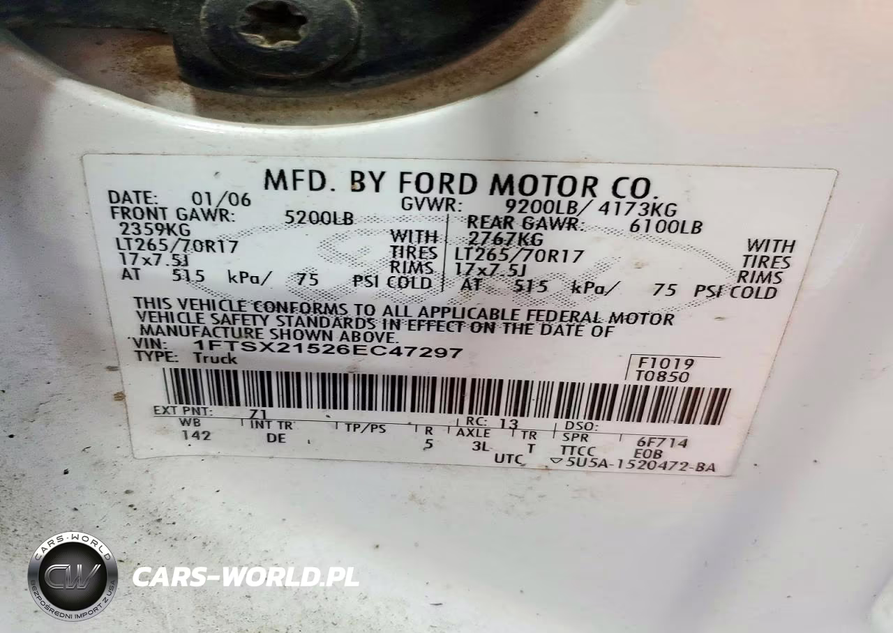 2006 Ford F250 Super Duty VIN:1FTSX21526EC47297 - 12