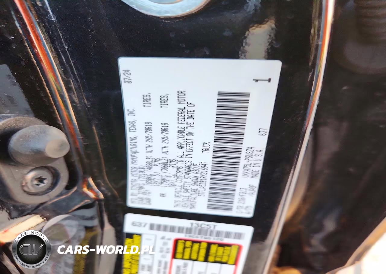 2024 Toyota Tundra Sr5 VIN:5TFLA5DB1RX216947 - 12