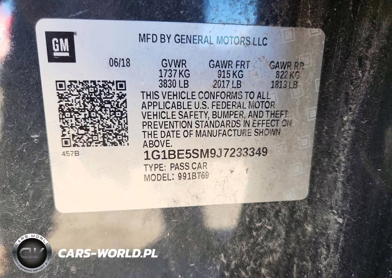 2018 Chevrolet Cruze Lt VIN:1G1BE5SM9J7233349 - 12