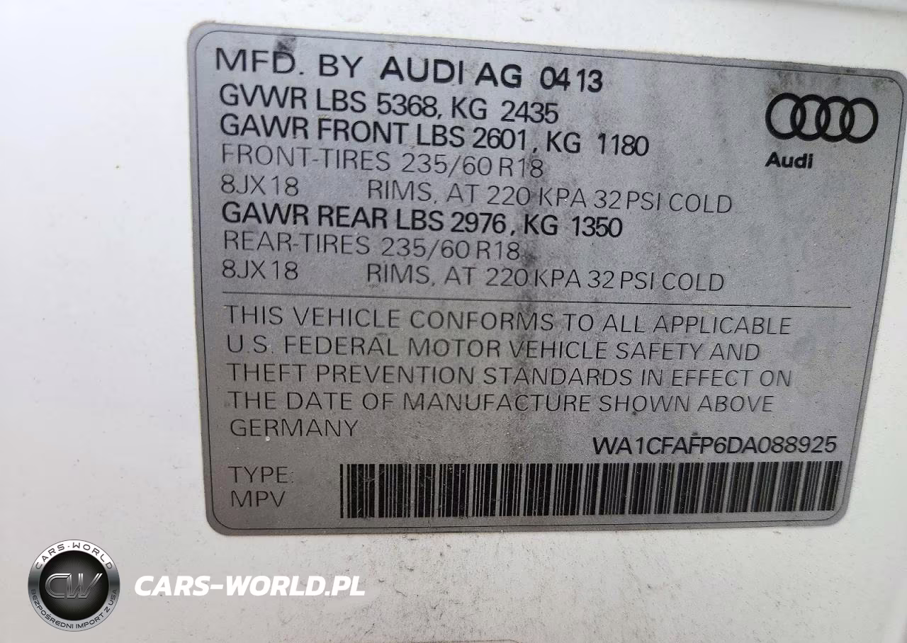 2013 Audi Q5 Premium VIN:WA1CFAFP6DA088925 - 13