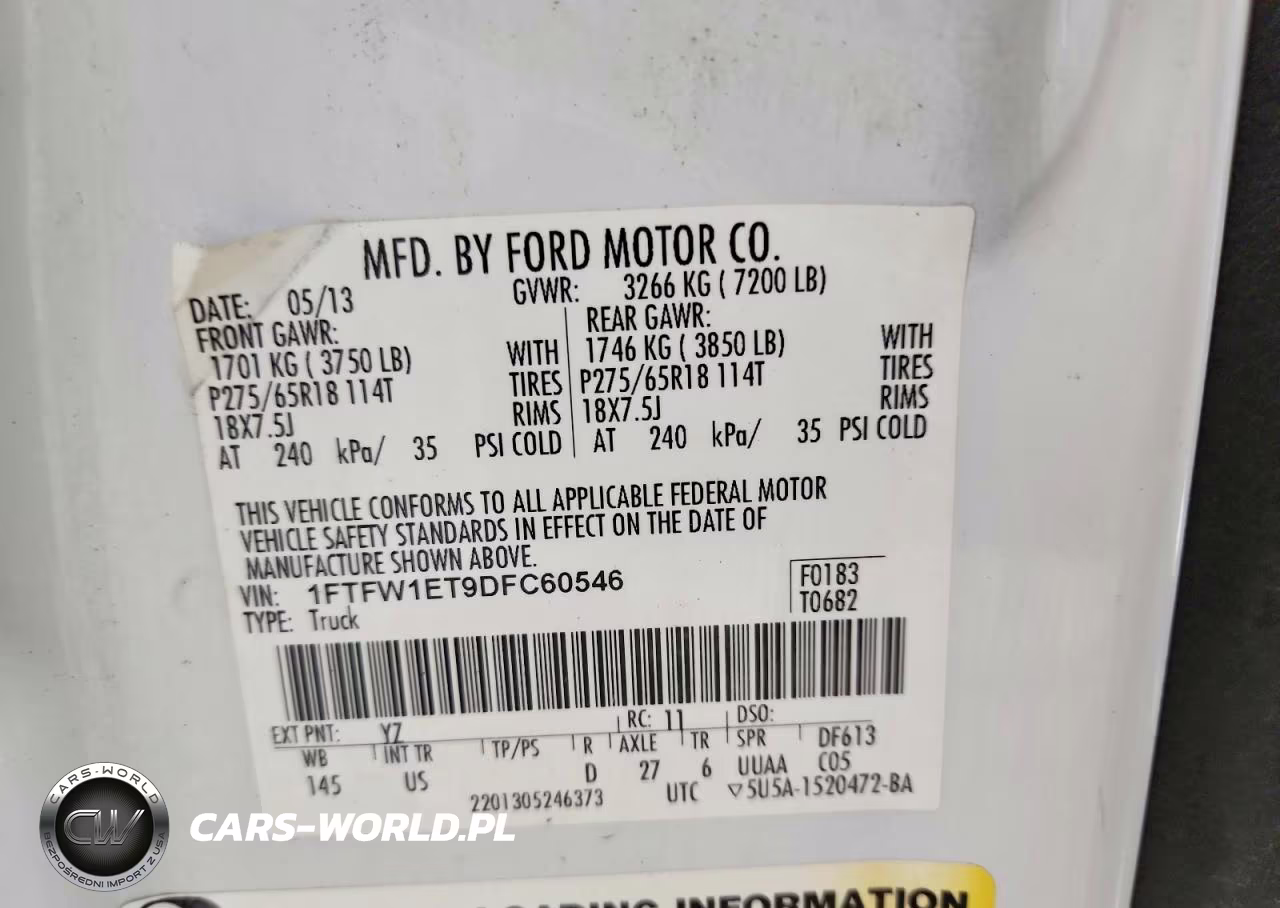 2013 Ford F150 Supercrew VIN:1FTFW1ET9DFC60546 - 13