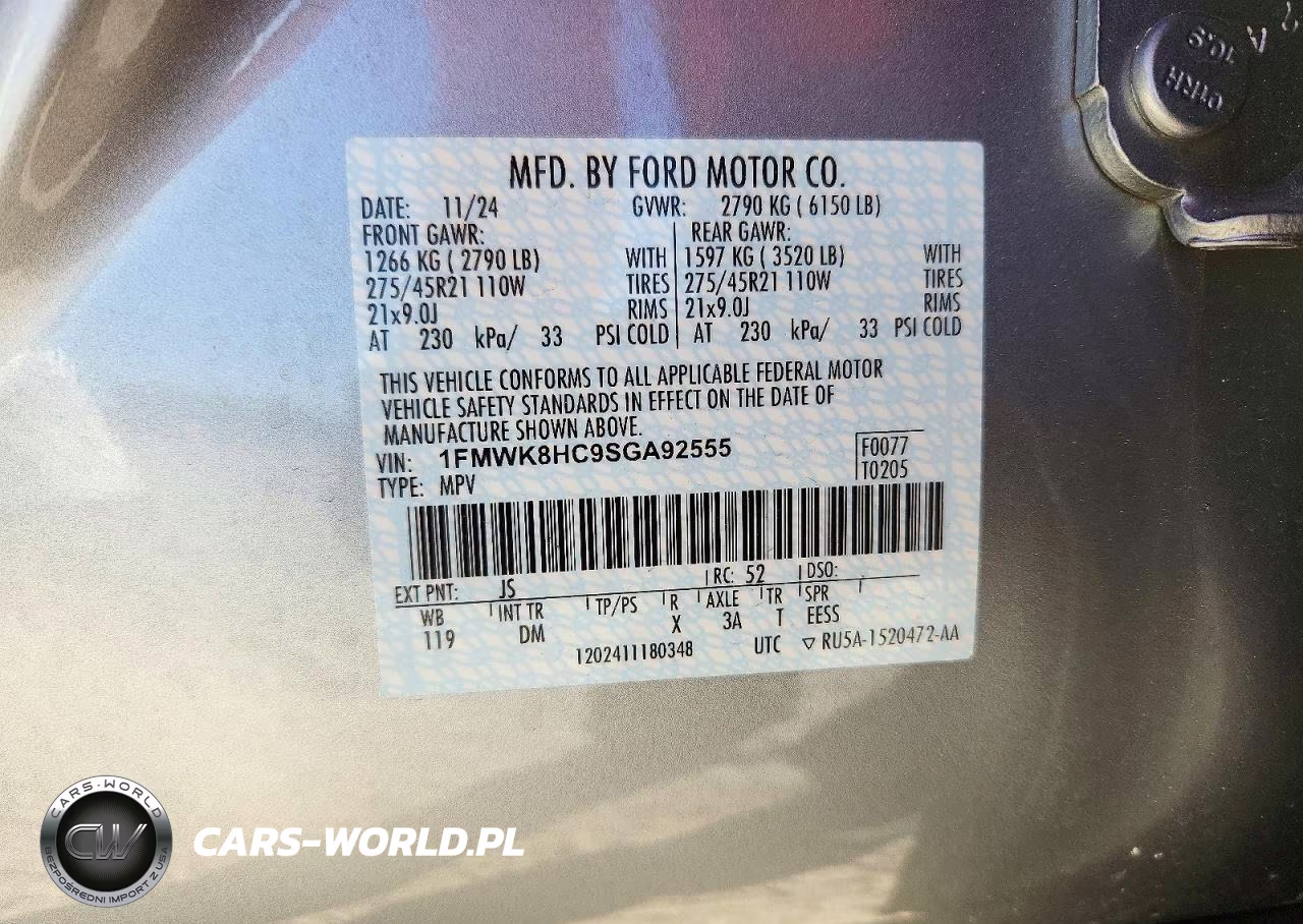 2025 Ford Explorer Platinum VIN:1FMWK8HC9SGA92555 - 14