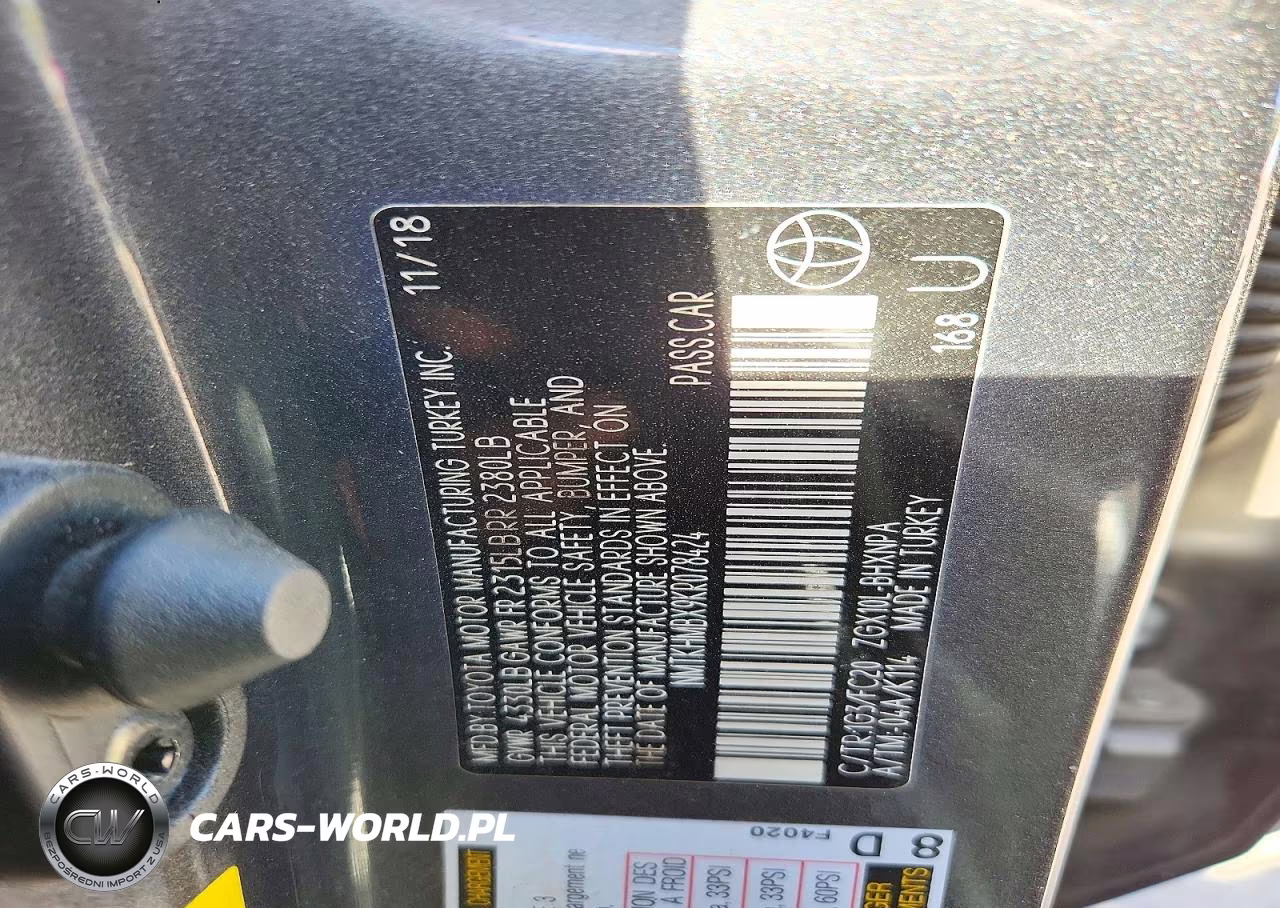 2019 Toyota C-Hr Le VIN:NMTKHMBX9KR078424 - 12