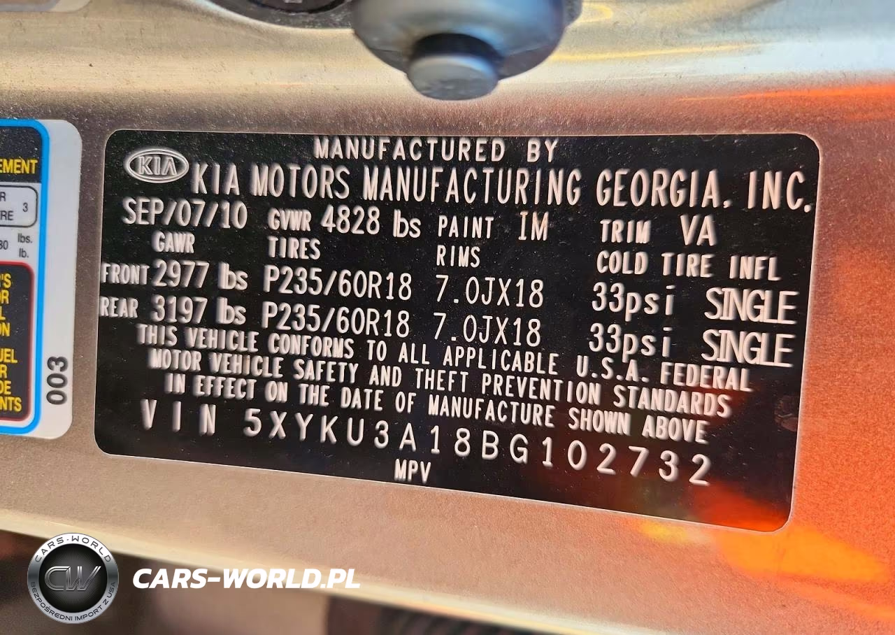 2011 Kia Sorento Ex VIN:5XYKU3A18BG102732 - 13
