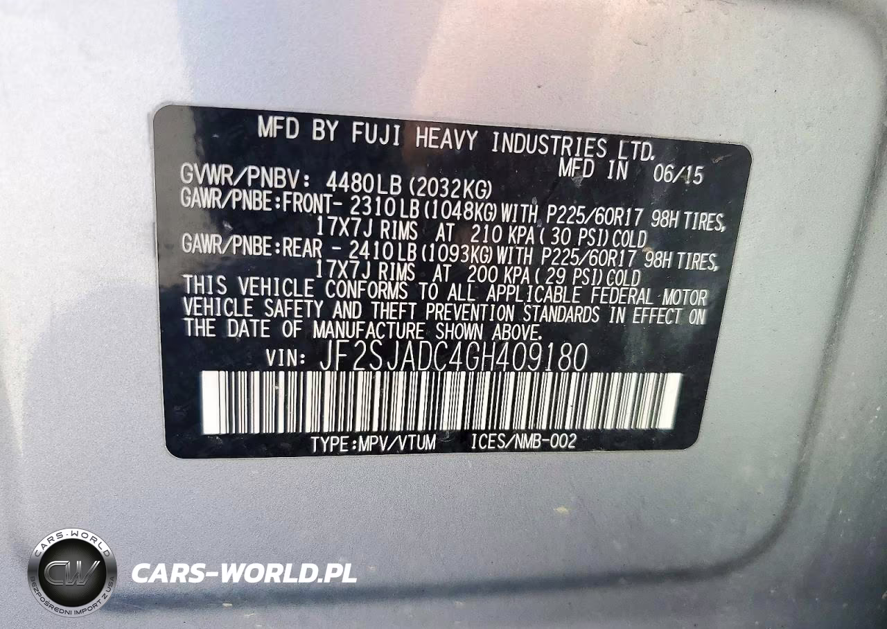 2016 Subaru Forester 2.5I Premium VIN:JF2SJADC4GH409180 - 13