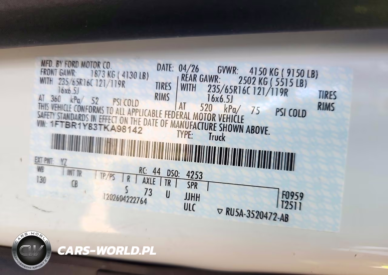 2026 Ford Transit 250 Delivery Van VIN:1FTBR1Y83TKA98142 - 13