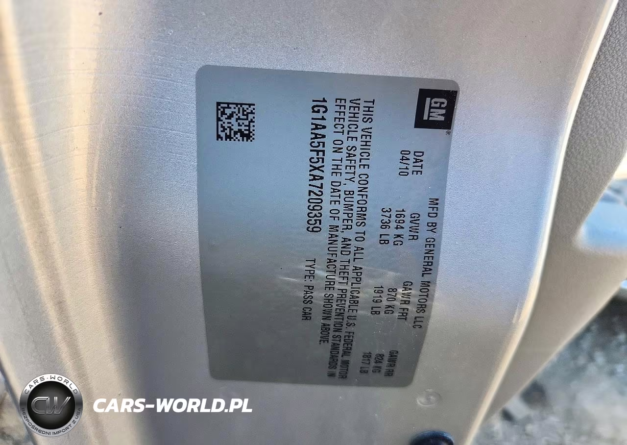 2010 Chevrolet Cobalt Ls VIN:1G1AA5F5XA7209359 - 12