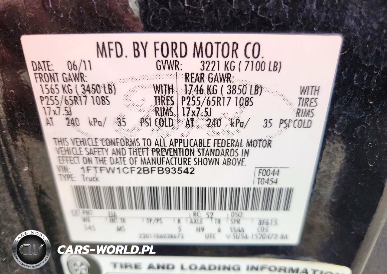 2011 Ford F150 Supercrew VIN:1FTFW1CF2BFB93542 - 12