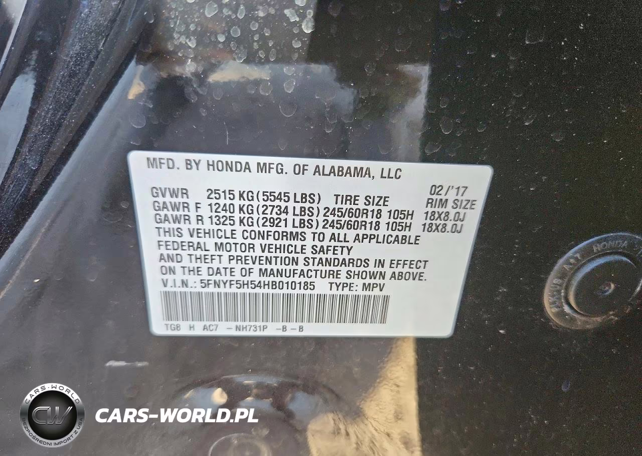 2017 Honda Pilot Exl VIN:5FNYF5H54HB010185 - 13