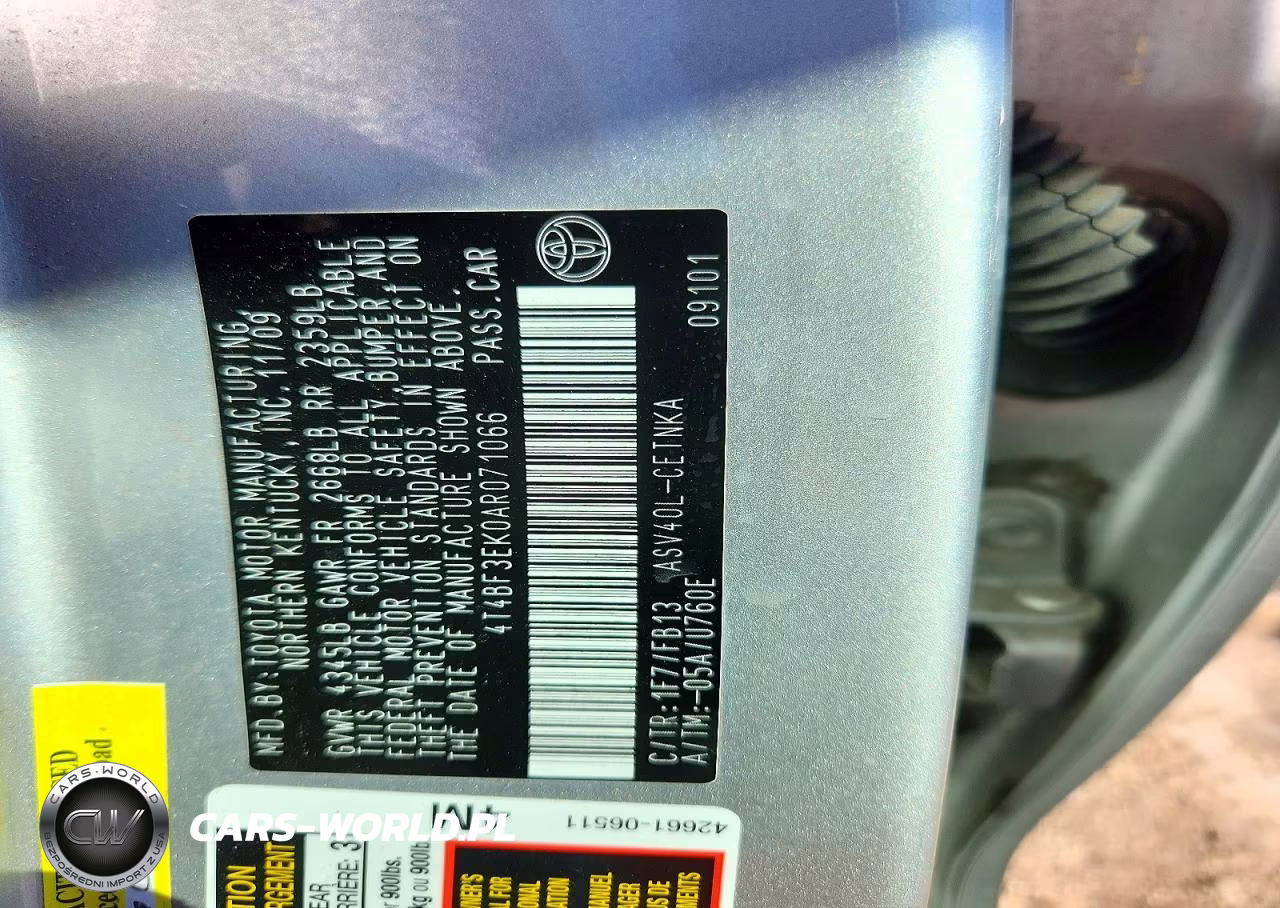 2010 Toyota Camry Le VIN:4T4BF3EK0AR071066 - 12