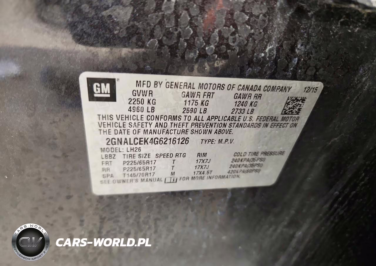 2016 Chevrolet Equinox Lt VIN:2GNALCEK4G6216126 - 13