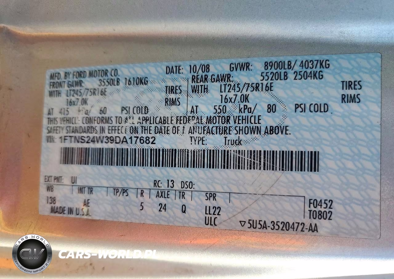 2009 Ford Econoline E250 Van VIN:1FTNS24W39DA17682 - 13