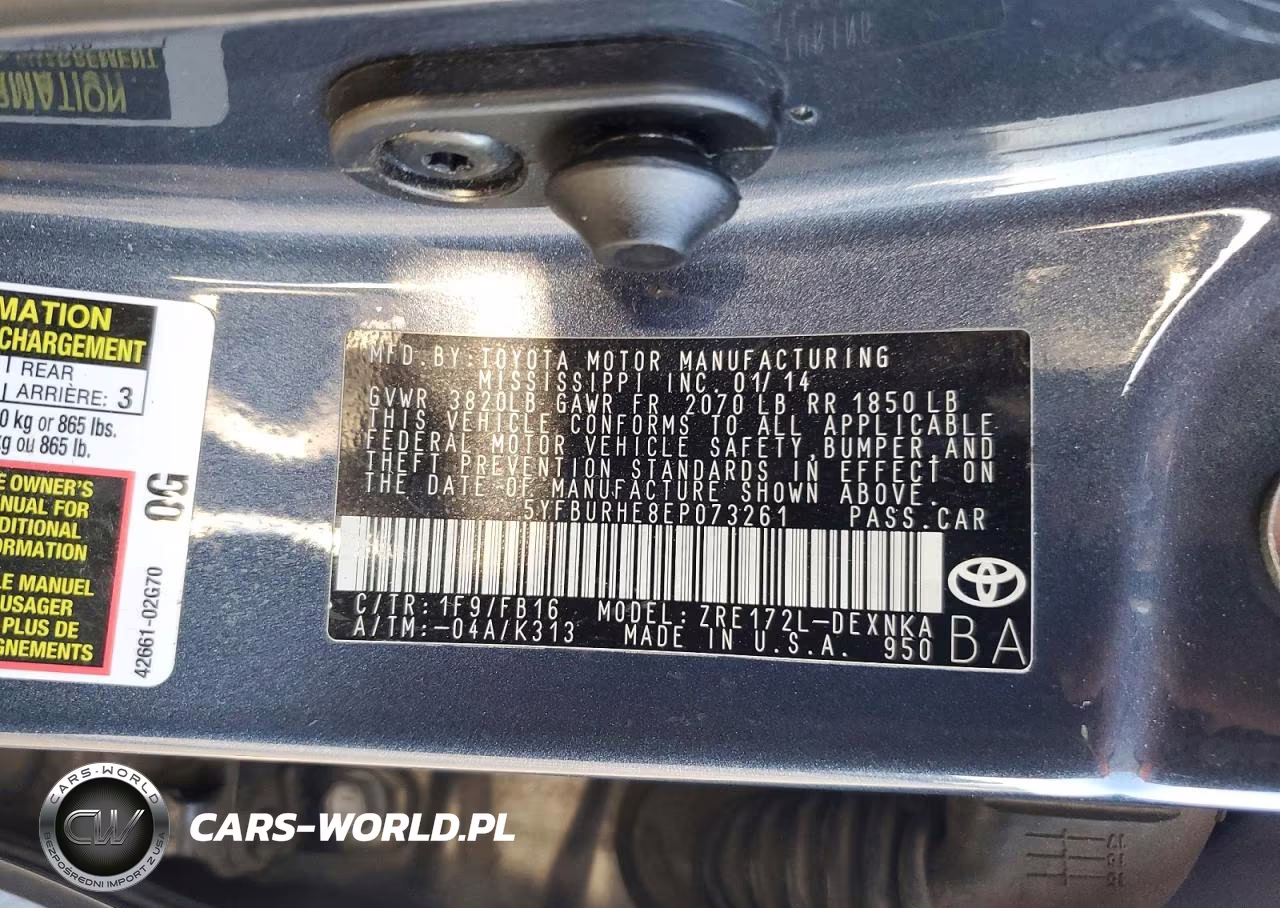 2014 Toyota Corolla Le VIN:5YFBURHE8EP073261 - 13