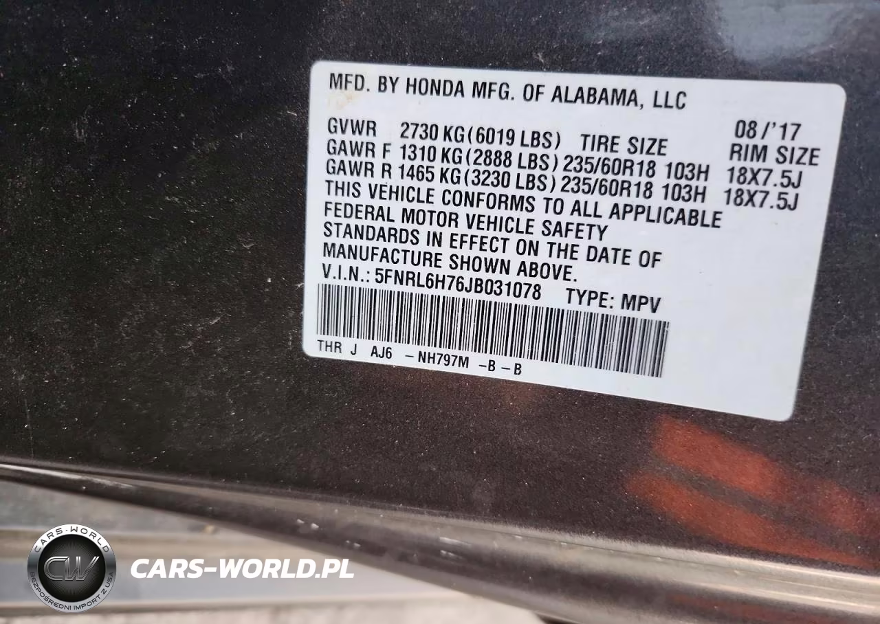 2018 Honda Odyssey Exl VIN:5FNRL6H76JB031078 - 13