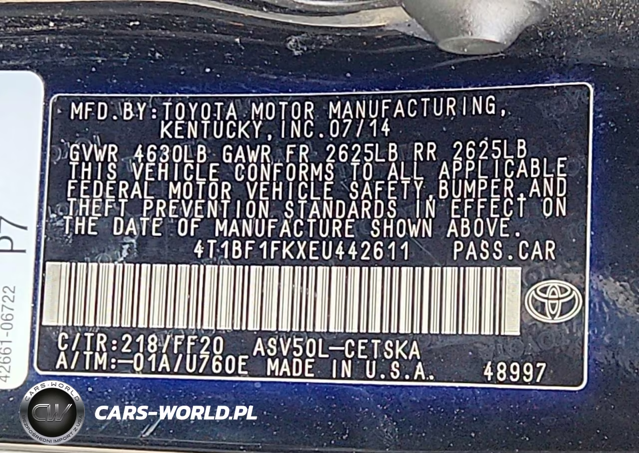 2014 Toyota Camry Se VIN:4T1BF1FKXEU442611 - 12