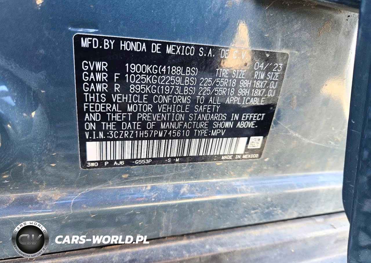 2023 Honda Hr-V Sport VIN:3CZRZ1H57PM745610 - 14