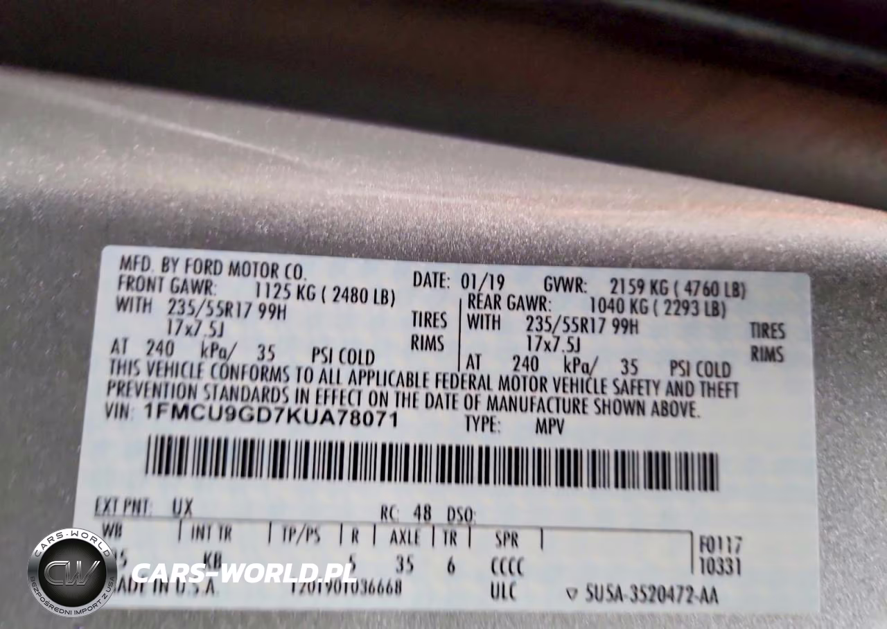 2019 Ford Escape Se VIN:1FMCU9GD7KUA78071 - 13