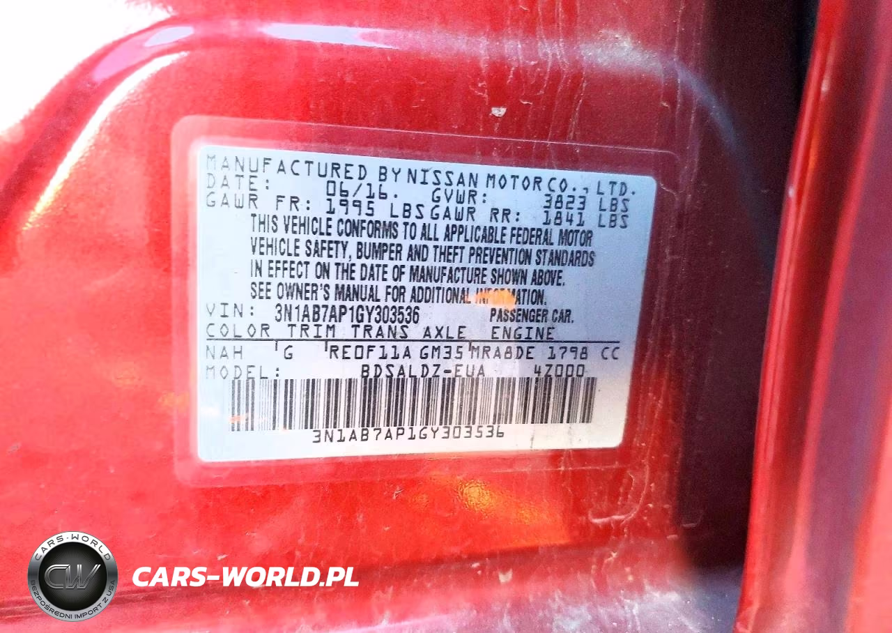 2016 Nissan Sentra S VIN:3N1AB7AP1GY303536 - 13