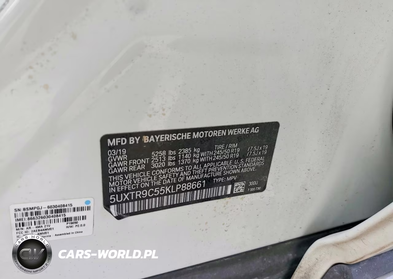 2019 BMW X3 xDrive30I VIN:5UXTR9C55KLP88661 - 13