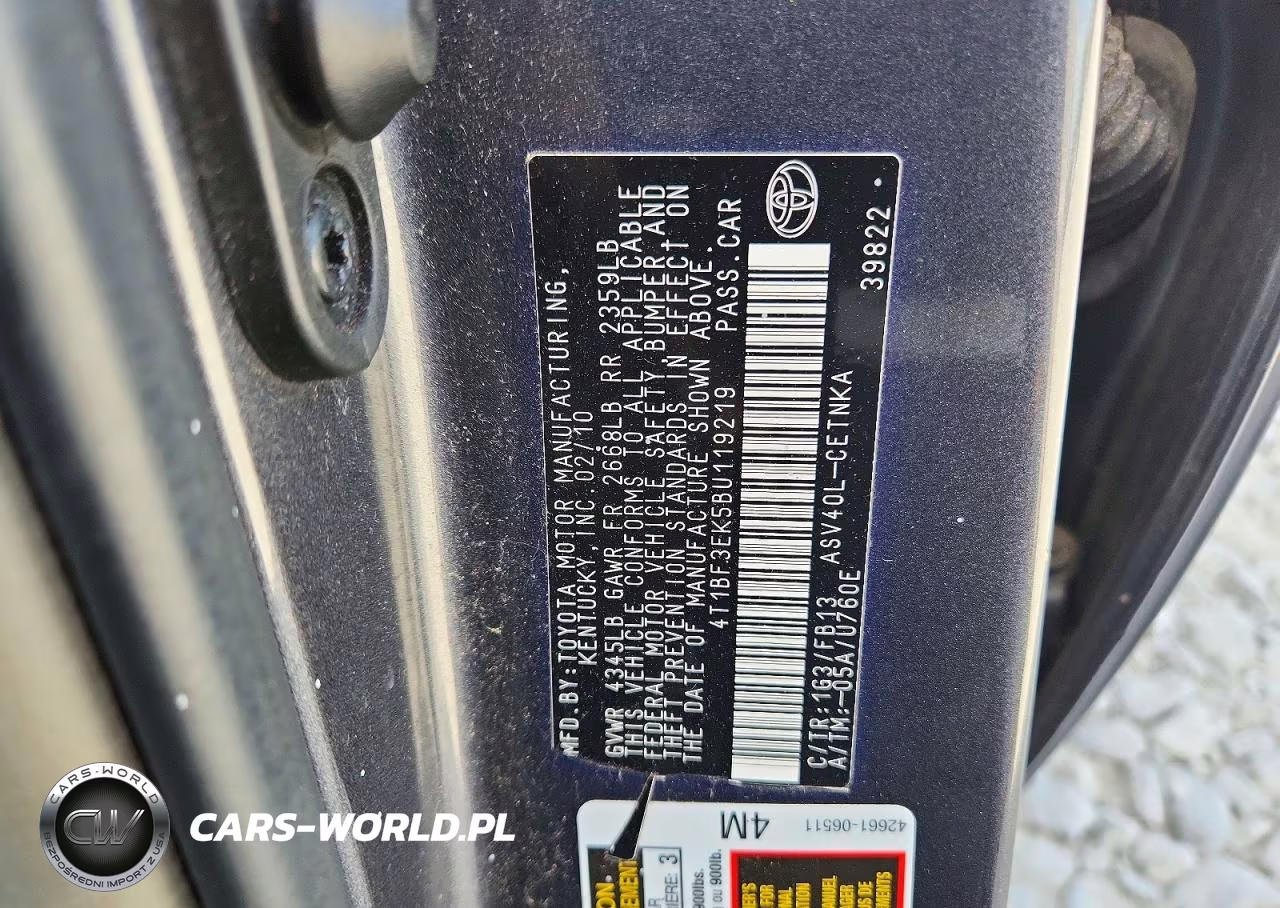 2011 Toyota Camry Le VIN:4T1BF3EK5BU119219 - 12