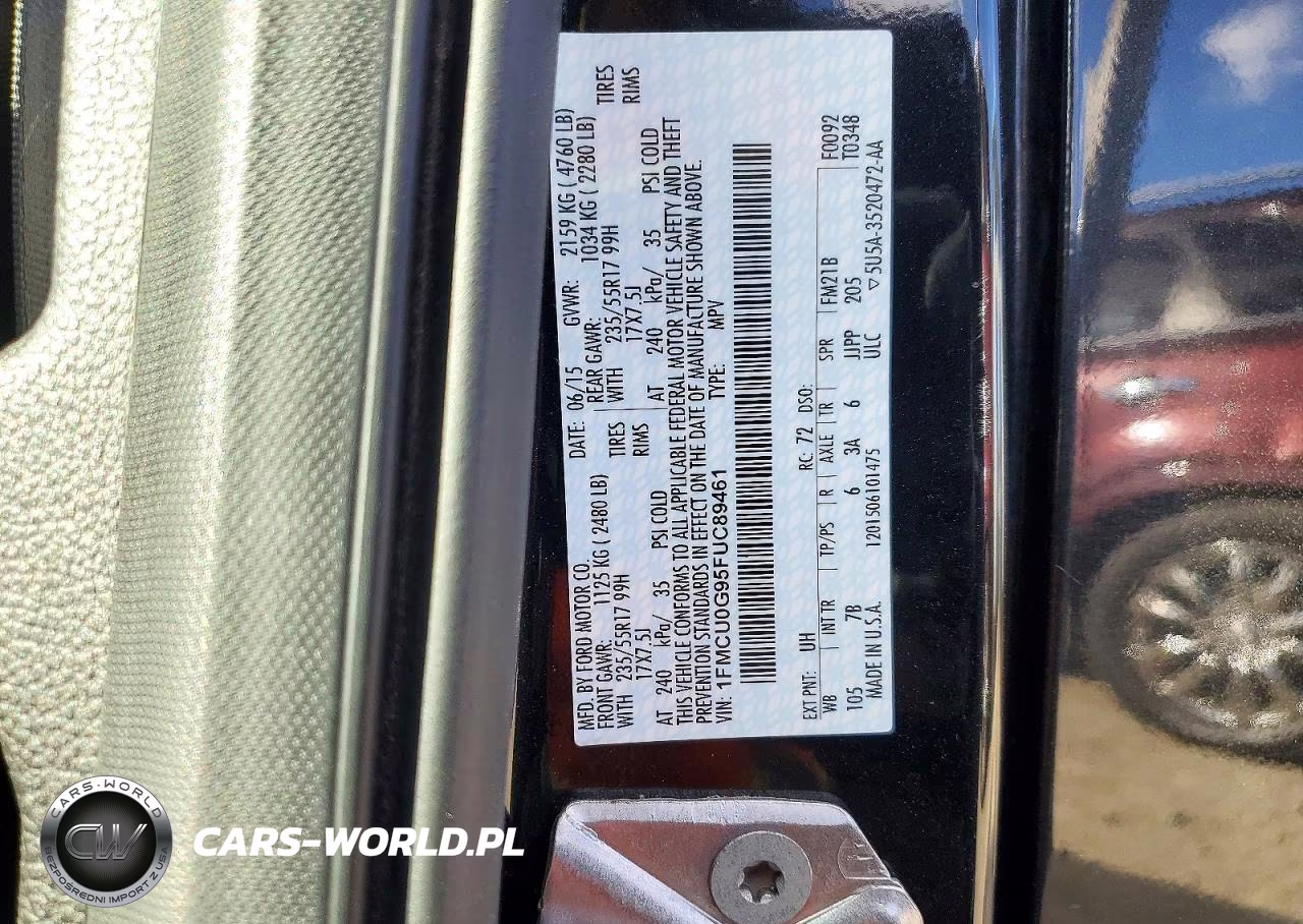 2015 Ford Escape Se VIN:1FMCU0G95FUC89461 - 12
