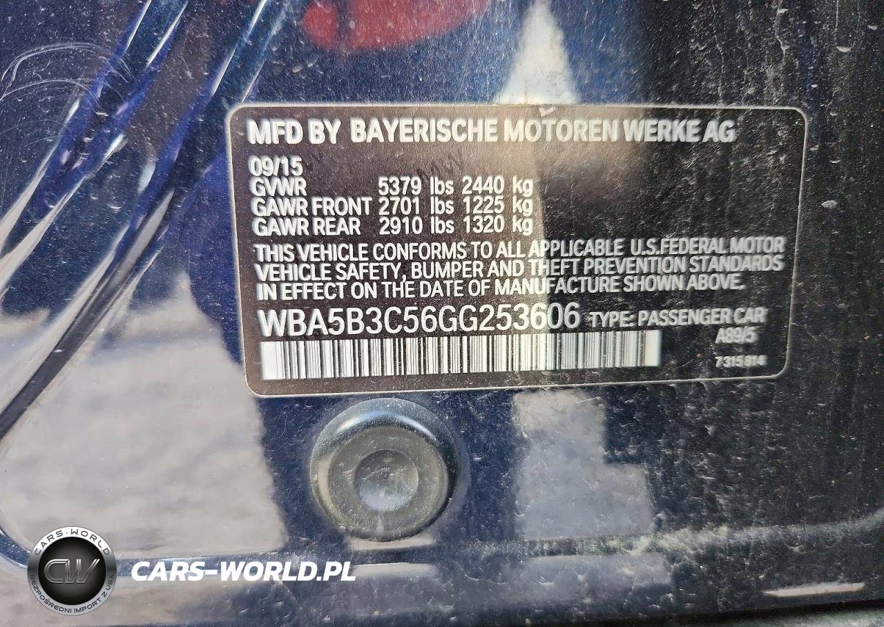 2016 BMW 535I xDrive VIN:WBA5B3C56GG253606 - 12