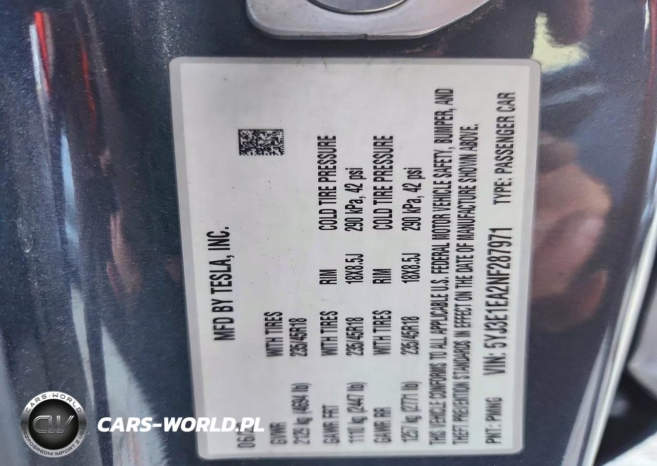 2022 Tesla Model 3 VIN:5YJ3E1EA2NF287971 - 12