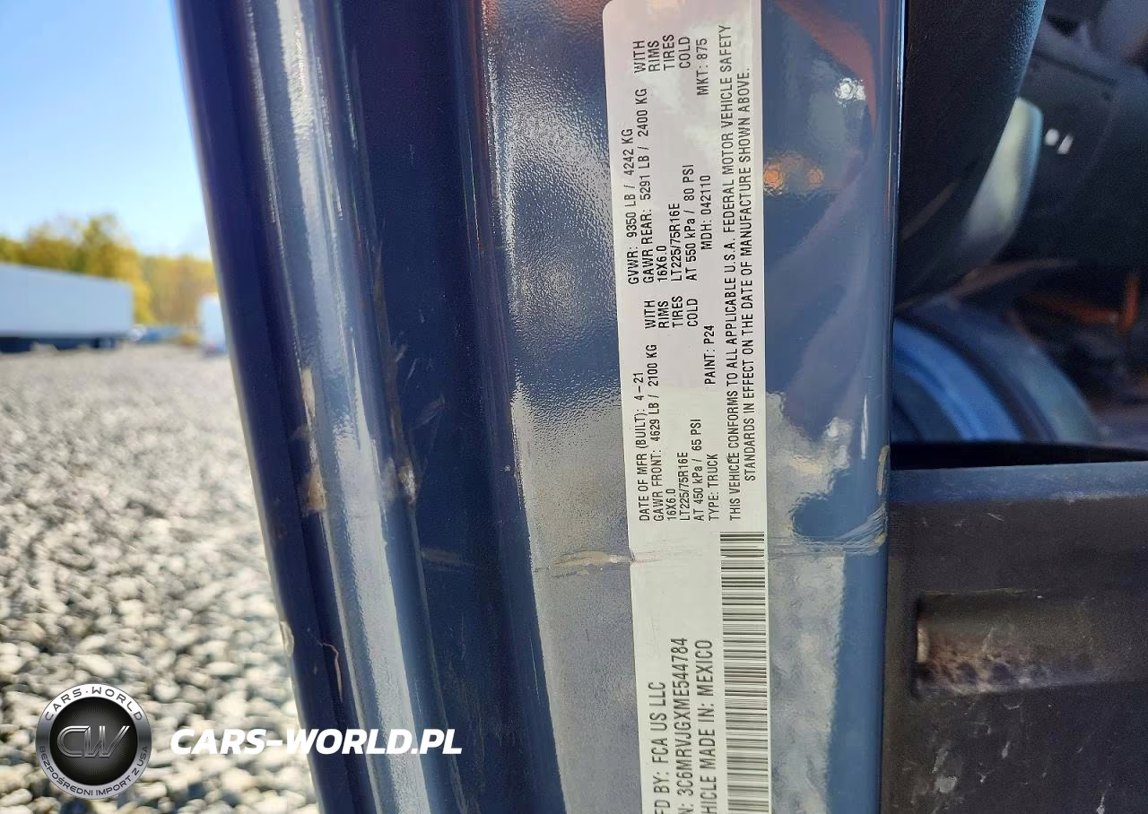 2021 Ram Promaster 3500 Delivery Van VIN:3C6MRVJGXME544784 - 13