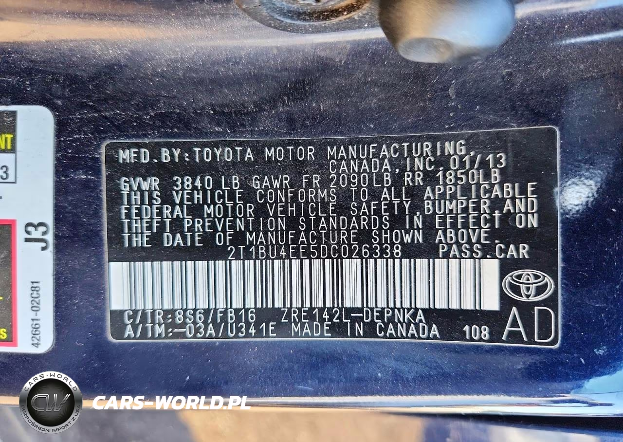 2013 Toyota Corolla Le VIN:2T1BU4EE5DC026338 - 12
