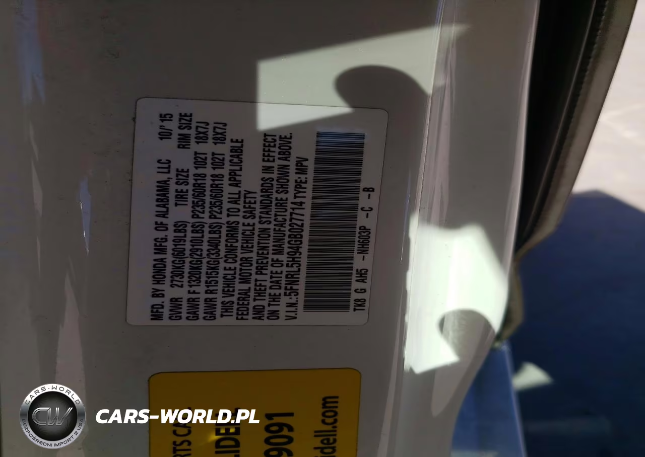 2016 Honda Odyssey Touring VIN:5FNRL5H94GB027714 - 12
