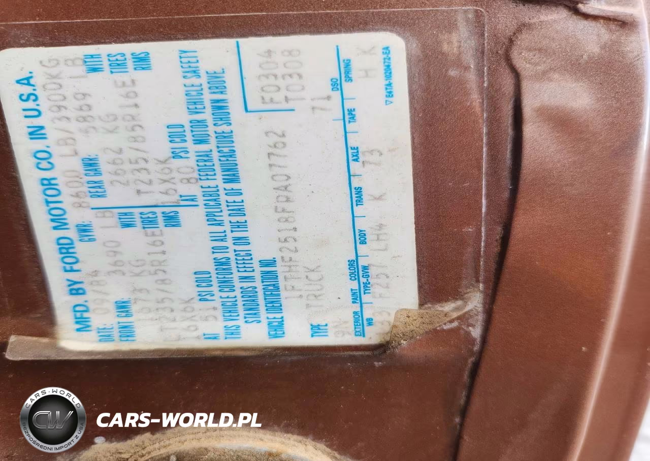 1985 Ford F250 VIN:1FTHF2518FPA07762 - 12