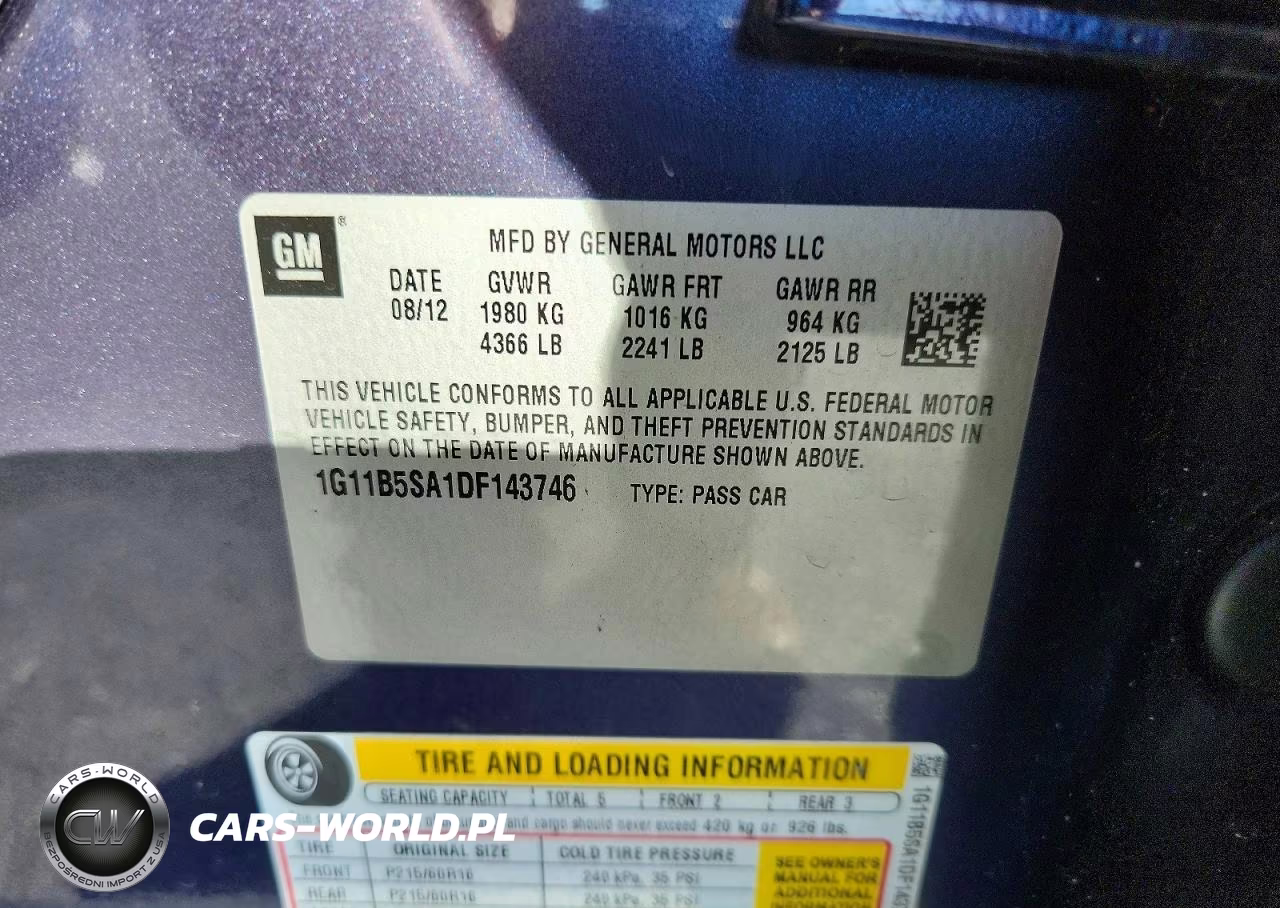 2013 Chevrolet Malibu Ls VIN:1G11B5SA1DF143746 - 12