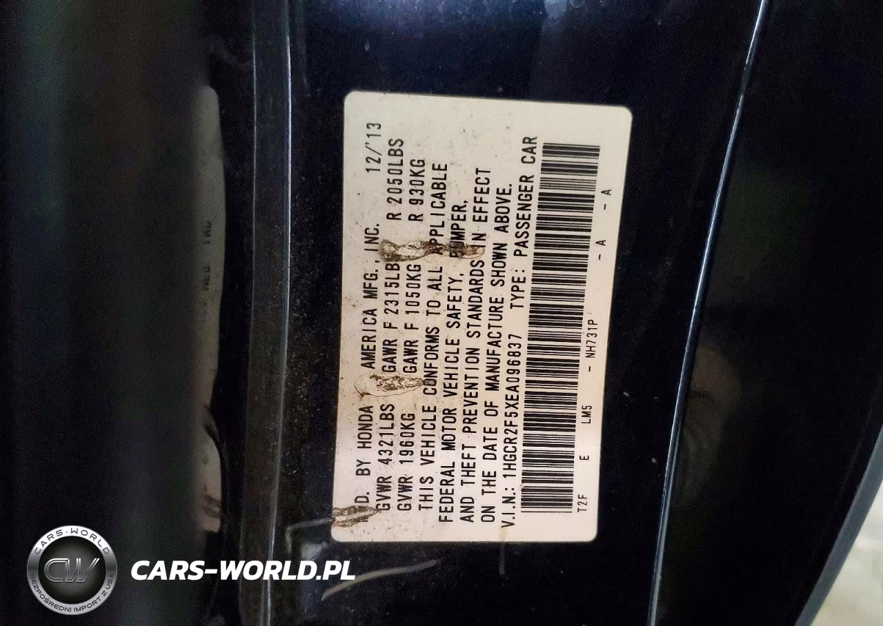 2014 Honda Accord Sport VIN:1HGCR2F5XEA096837 - 12