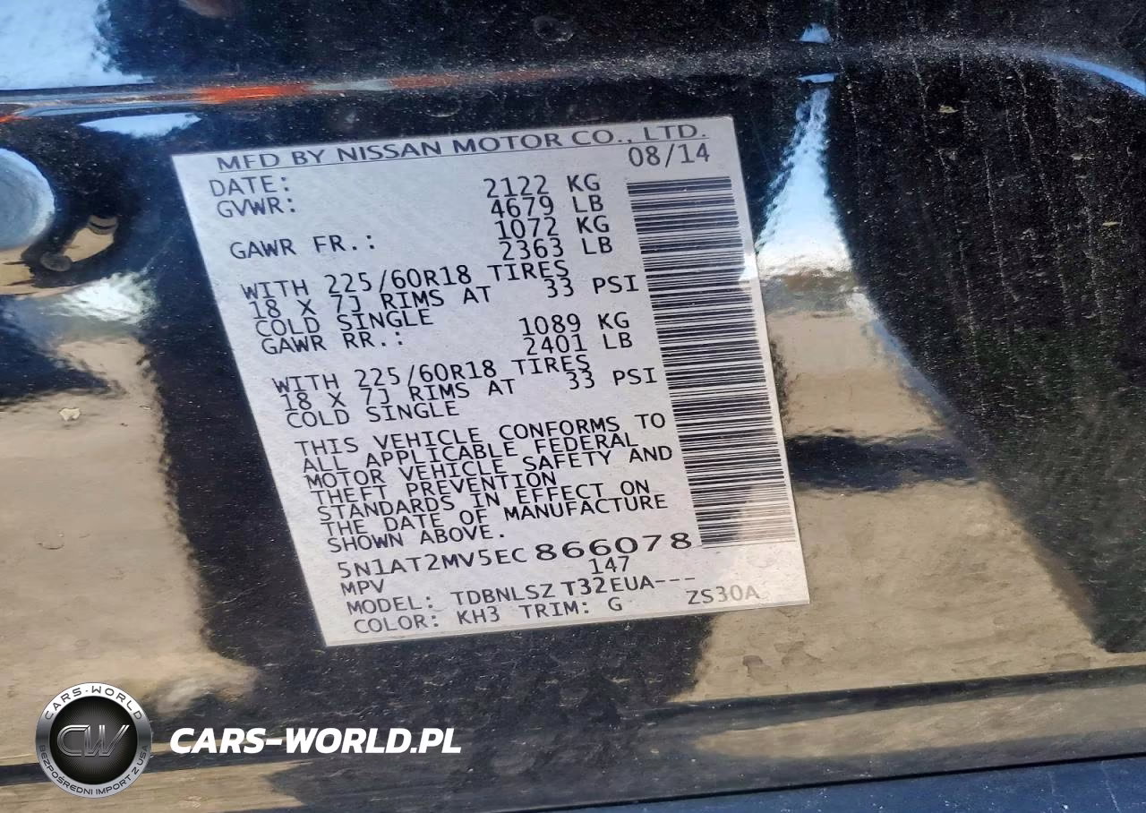 2014 Nissan Rogue Sl VIN:5N1AT2MV5EC866078 - 13