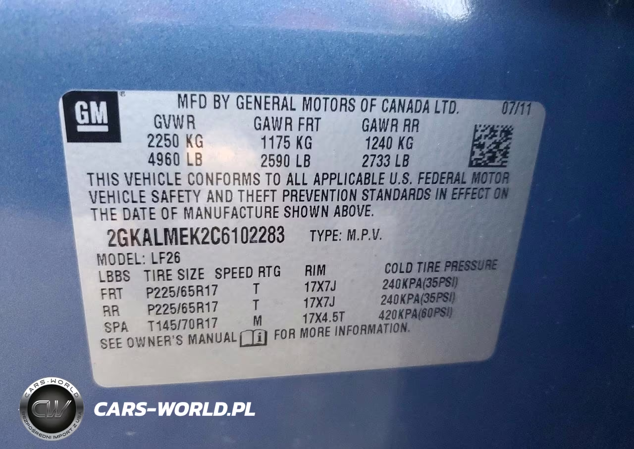 2012 GMC Terrain Sle VIN:2GKALMEK2C6102283 - 13