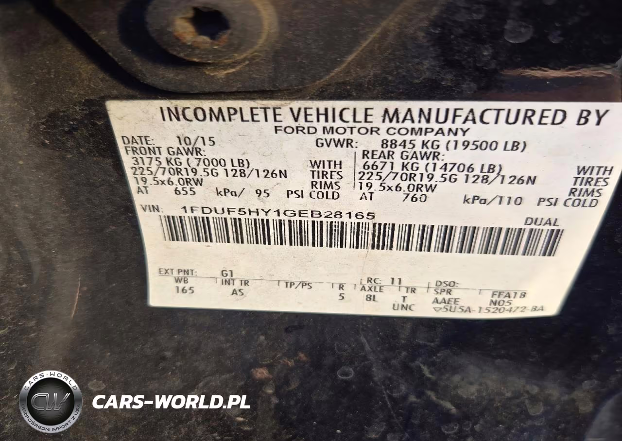 2016 Ford F550 Super Duty VIN:1FDUF5HY1GEB28165 - 13
