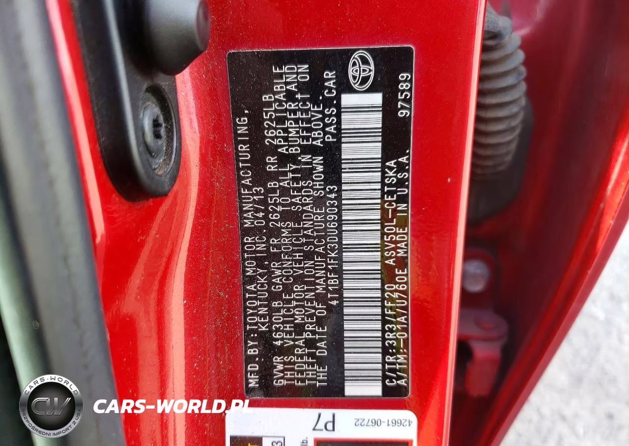 2013 Toyota Camry Se VIN:4T1BF1FK3DU690343 - 12