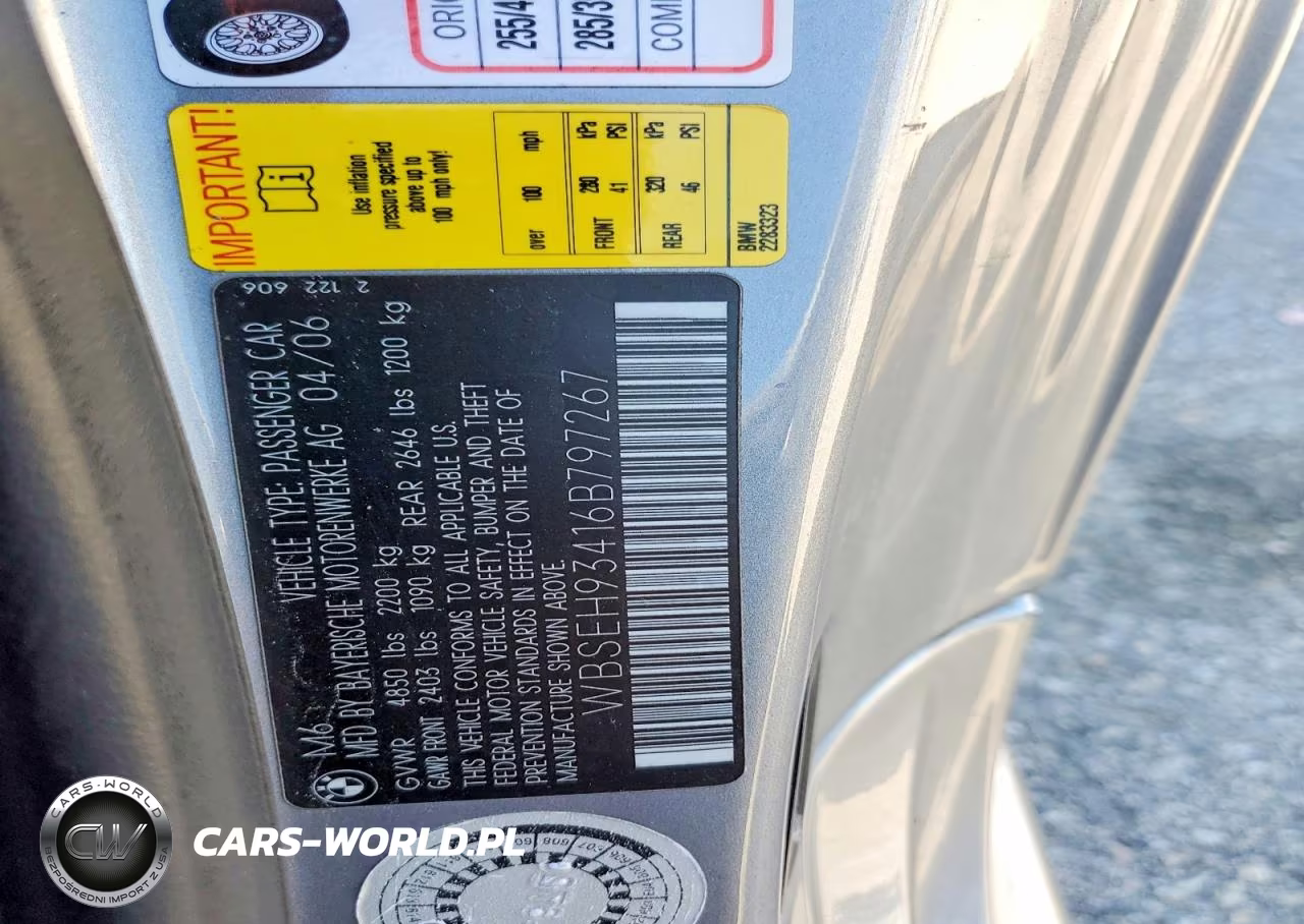 2006 BMW M6 VIN:WBSEH93416B797267 - 12