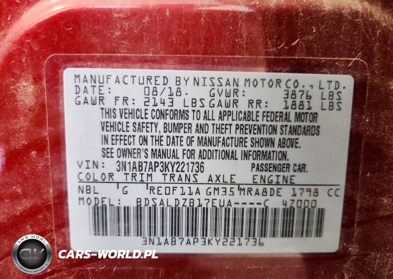 2019 Nissan Sentra Sv VIN:3N1AB7AP3KY221736 - 13