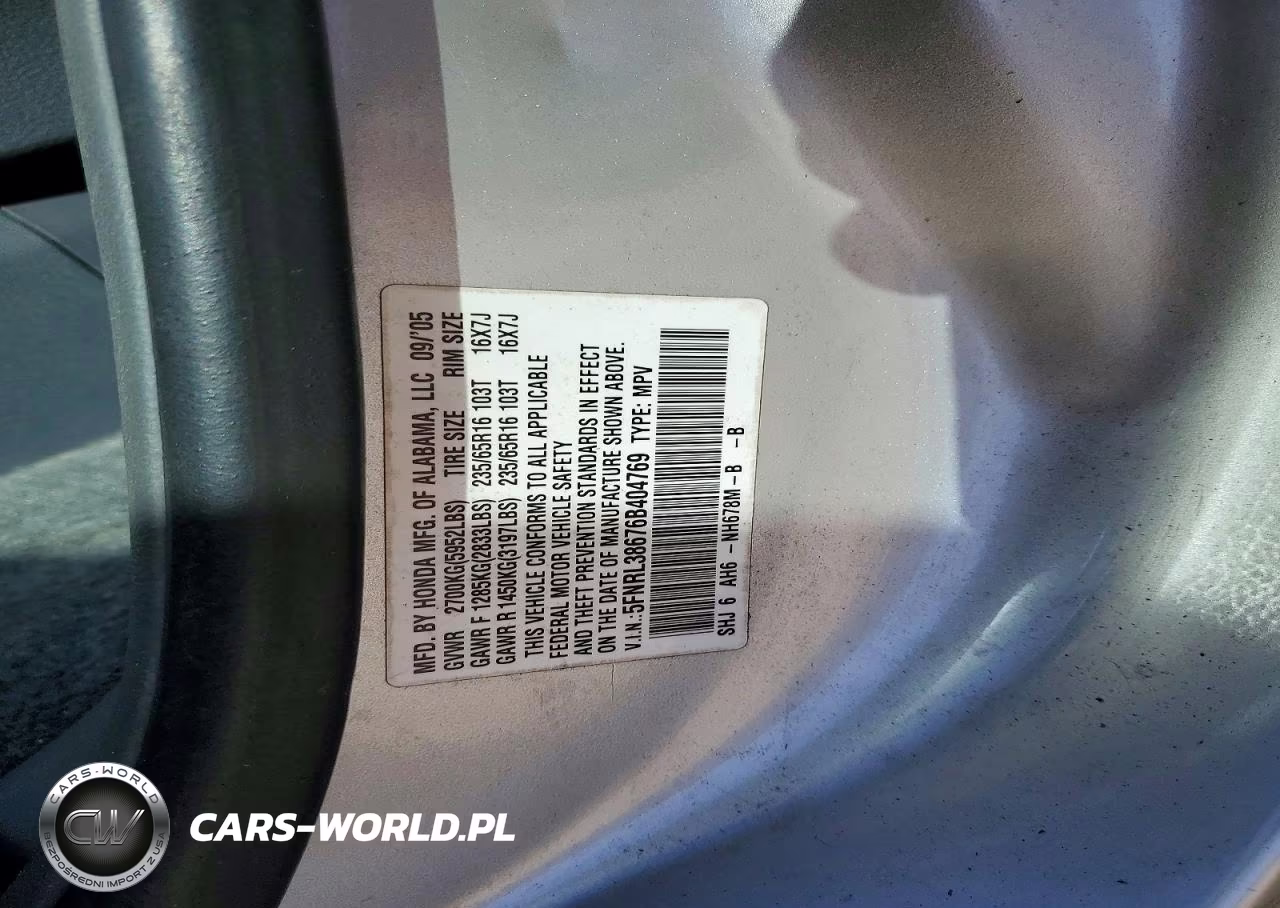 2006 Honda Odyssey Exl VIN:5FNRL38676B404769 - 14