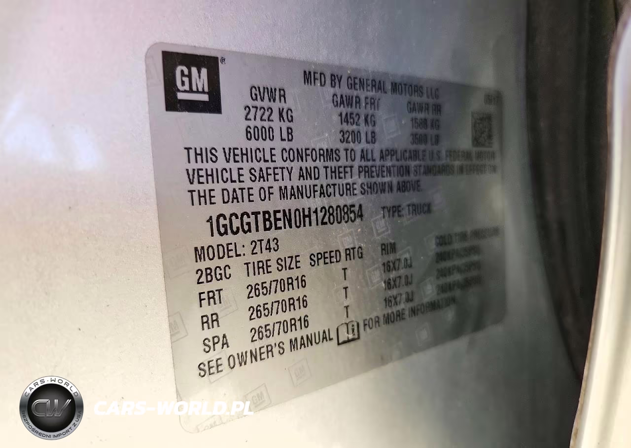 2017 Chevrolet Colorado VIN:1GCGTBEN0H1280854 - 14