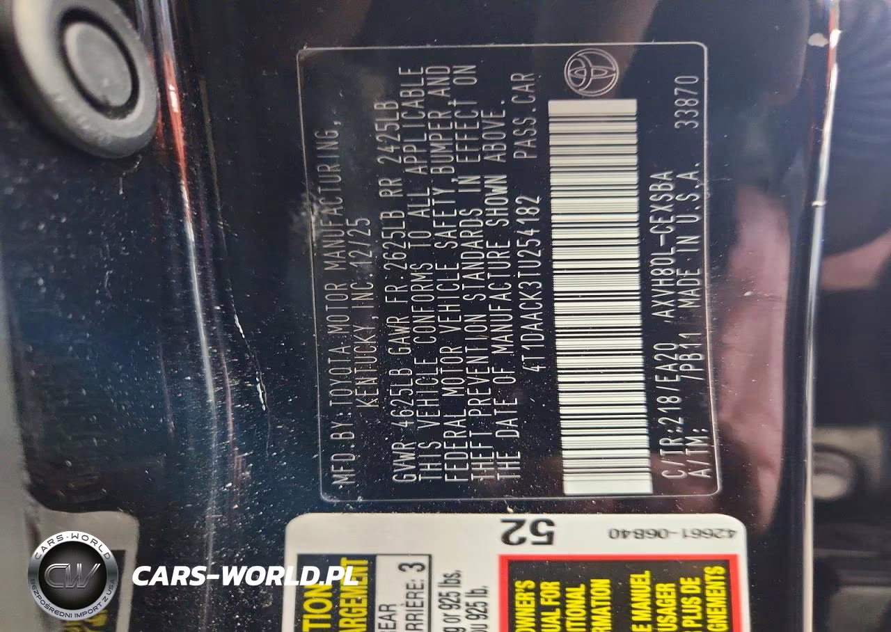 2026 Toyota Camry Se VIN:4T1DAACK3TU254182 - 12