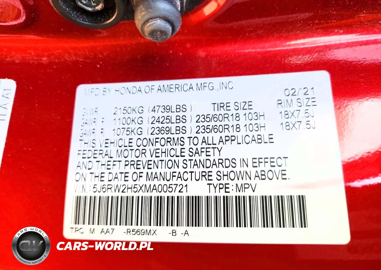 2021 Honda Cr-V Ex VIN:5J6RW2H5XMA005721 - 13