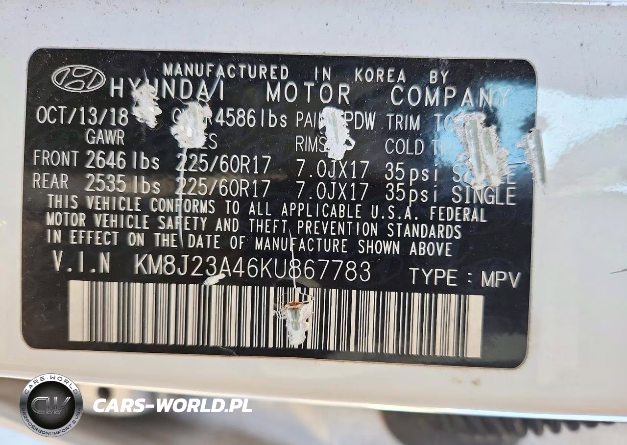 2019 Hyundai Tucson Se VIN:KM8J23A46KU867783 - 14