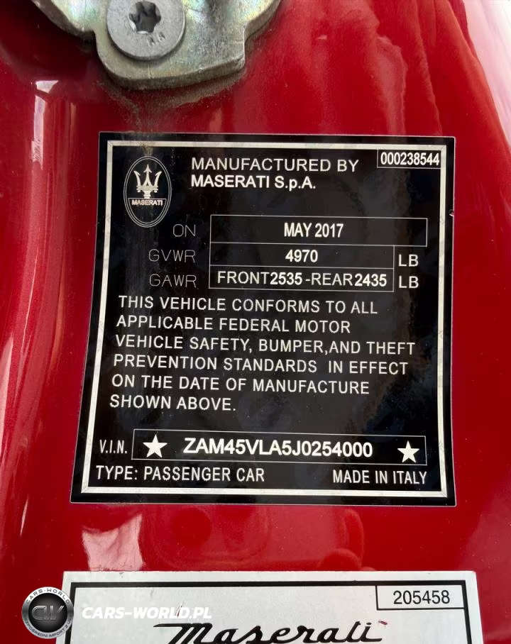 MASERATI GRANTURISM VIN:ZAM45VLA5J0254000 - 10
