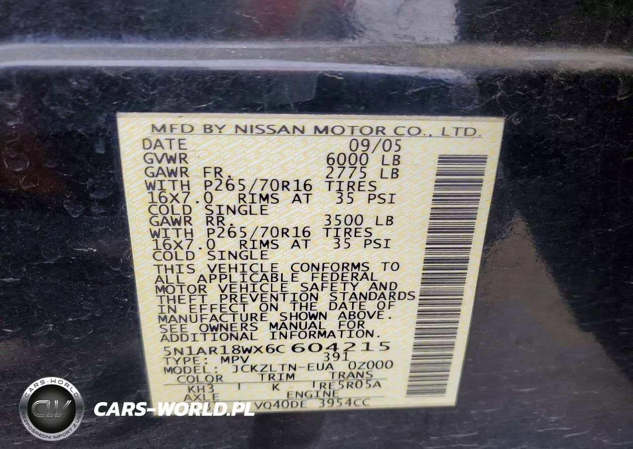 2006 Nissan Pathfinder S VIN:5N1AR18WX6C604215 - 12