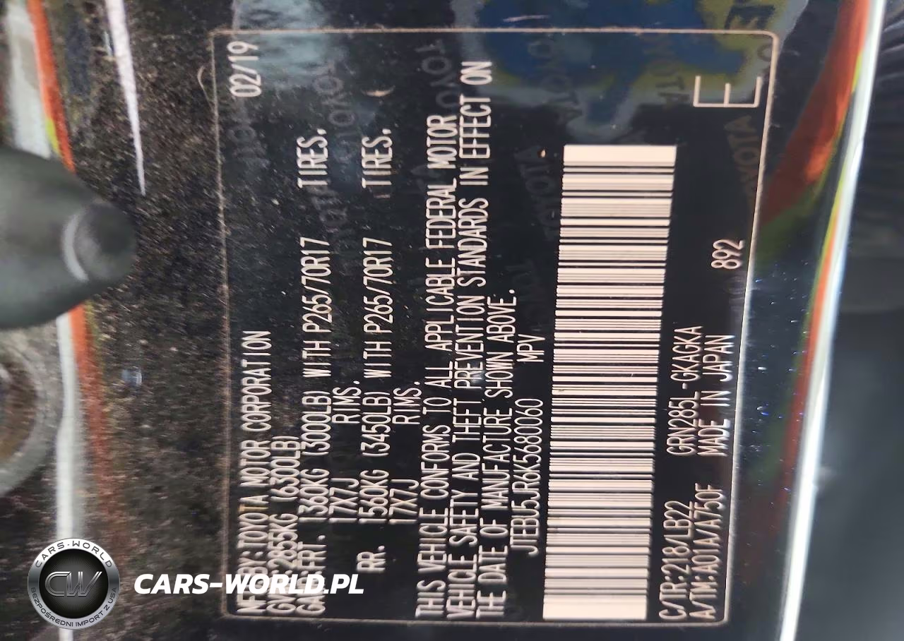 2019 Toyota 4Runner Sr5 Premium VIN:JTEBU5JR6K5680060 - 13